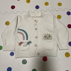 White cardigan baby girl 9-12m